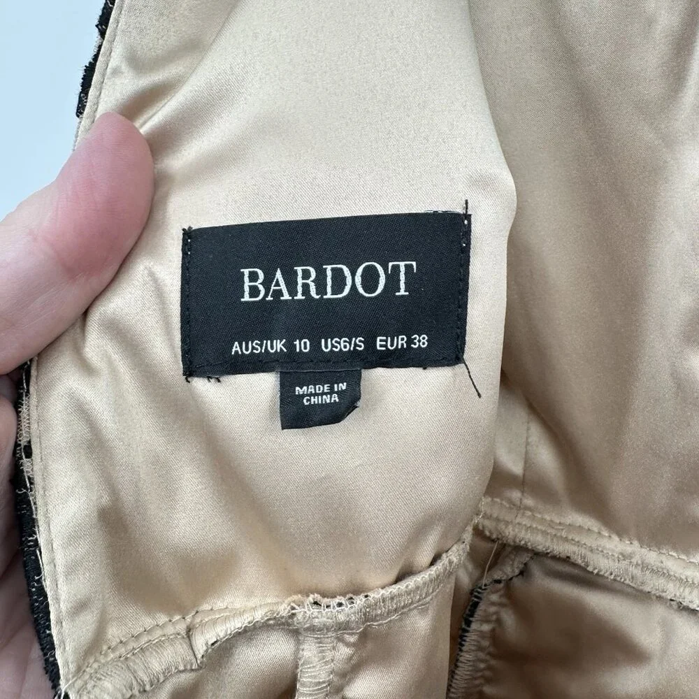 BARDOT dress sheer lace floral pencil wiggle party cocktail nude black SMALL - Picture 10 of 12